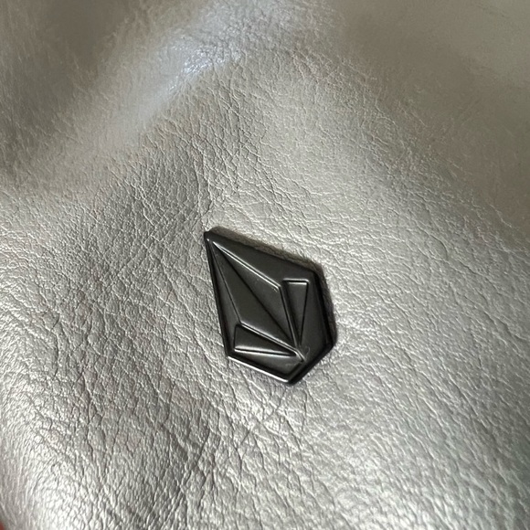 Volcom Hooded Grey Vegan Leather Jacket. Western Artwork Lining. Large - Picture 5 of 7